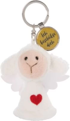 NICI Schlüsselanhänger Schutzengel Mit Herz Und Anhänger 'Ich Beschütze Dich' 7 Cm (47520)