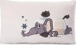 NICI Kissen Elefant Mit Schneeanzug, Rechteckig, 43 X 25 Cm (48578)