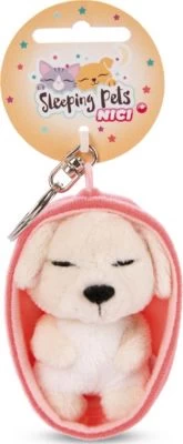 NICI Schlüsselanhänger Sleeping Pets Hund 8cm Creme,