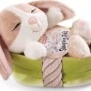NICI Kuscheltier Hase Cappuccino 12cm Schlafend Im