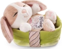 NICI Kuscheltier Hase Cappuccino 12cm Schlafend Im